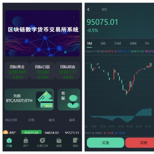 区块链数字货币交易系统黄金白银原油微交易秒合约时间盘+文本教程